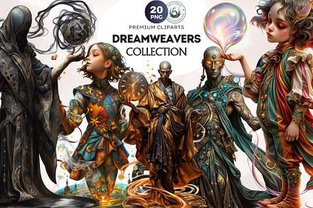 Mystic Dreamweaver Clipart Set, a Person Illustration by ThatsDesign Art