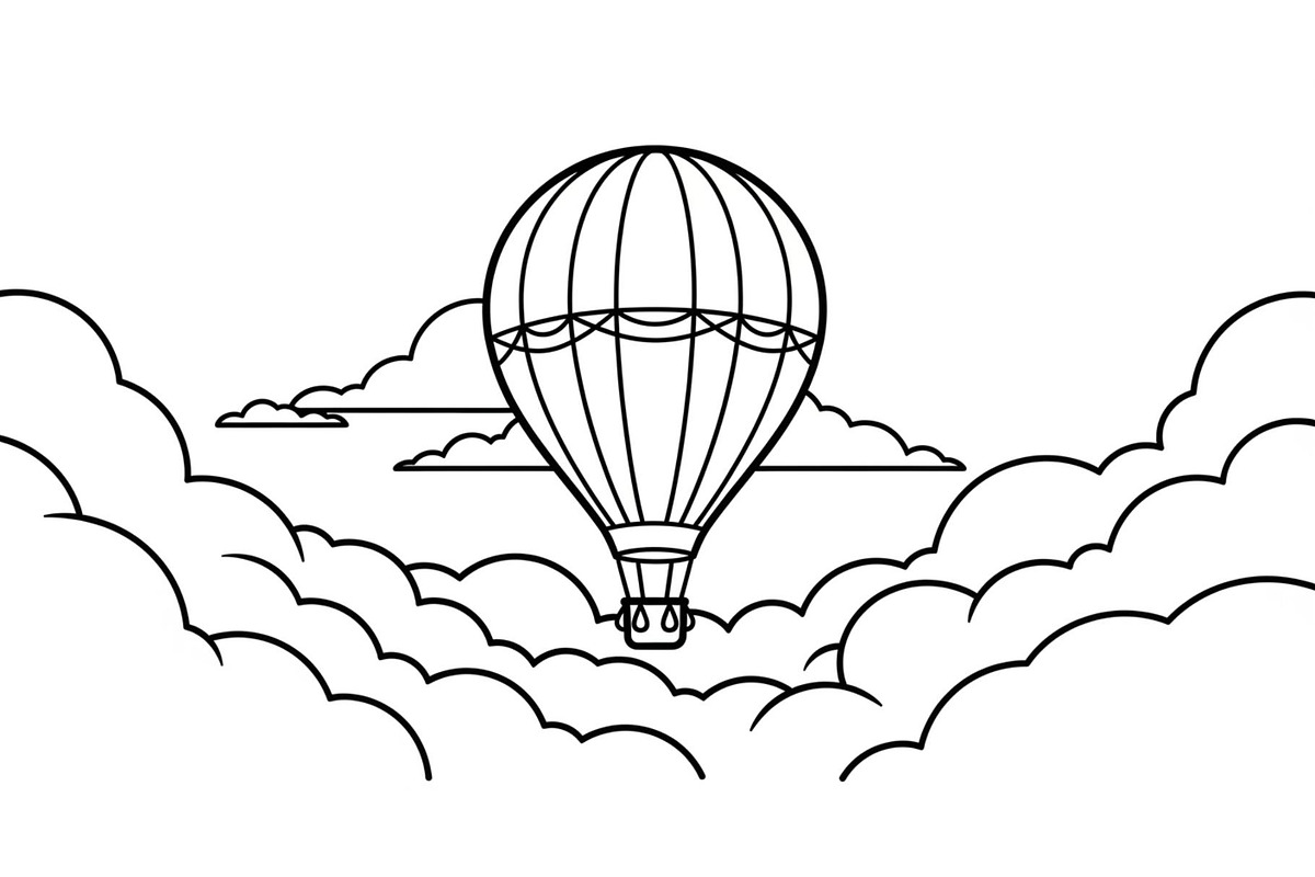 Hot Air Balloon Cloud Line Art bundl, an Illustration by Designer_Momina (Photo 22 of 51)