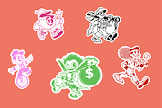 Retro Mascot Sticker Bundle, an Object Illustration by HunEyy (Thumbnail 4 of 8)