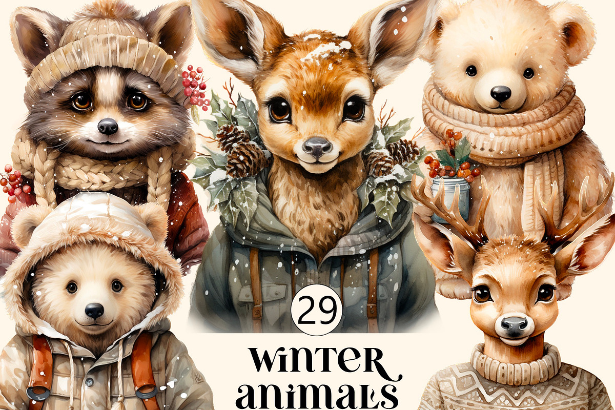 Winter animals, Forest dwellers, an Animal Illustration by Hello My Print (Photo 1 of 9)