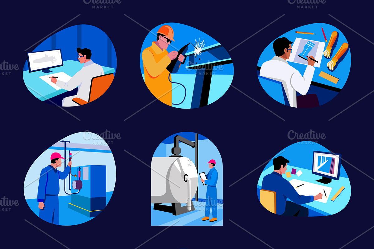 Engineering Illustration Art Set, a Technology Illustration by Brickclay (Photo 9 of 10)