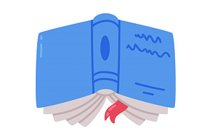 Opened book with blue cover, an Education Illustration by TopVectors