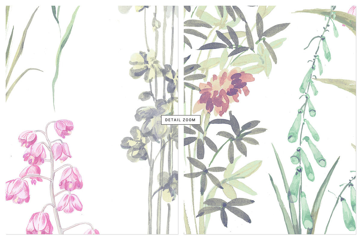 Jardin Silencieux, Watercolor Fleurs, a Pattern Graphic by TSTUDIO (Photo 7 of 14)
