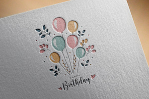 Happy Birthday Greeting Card, an Object Illustration by PushLogo