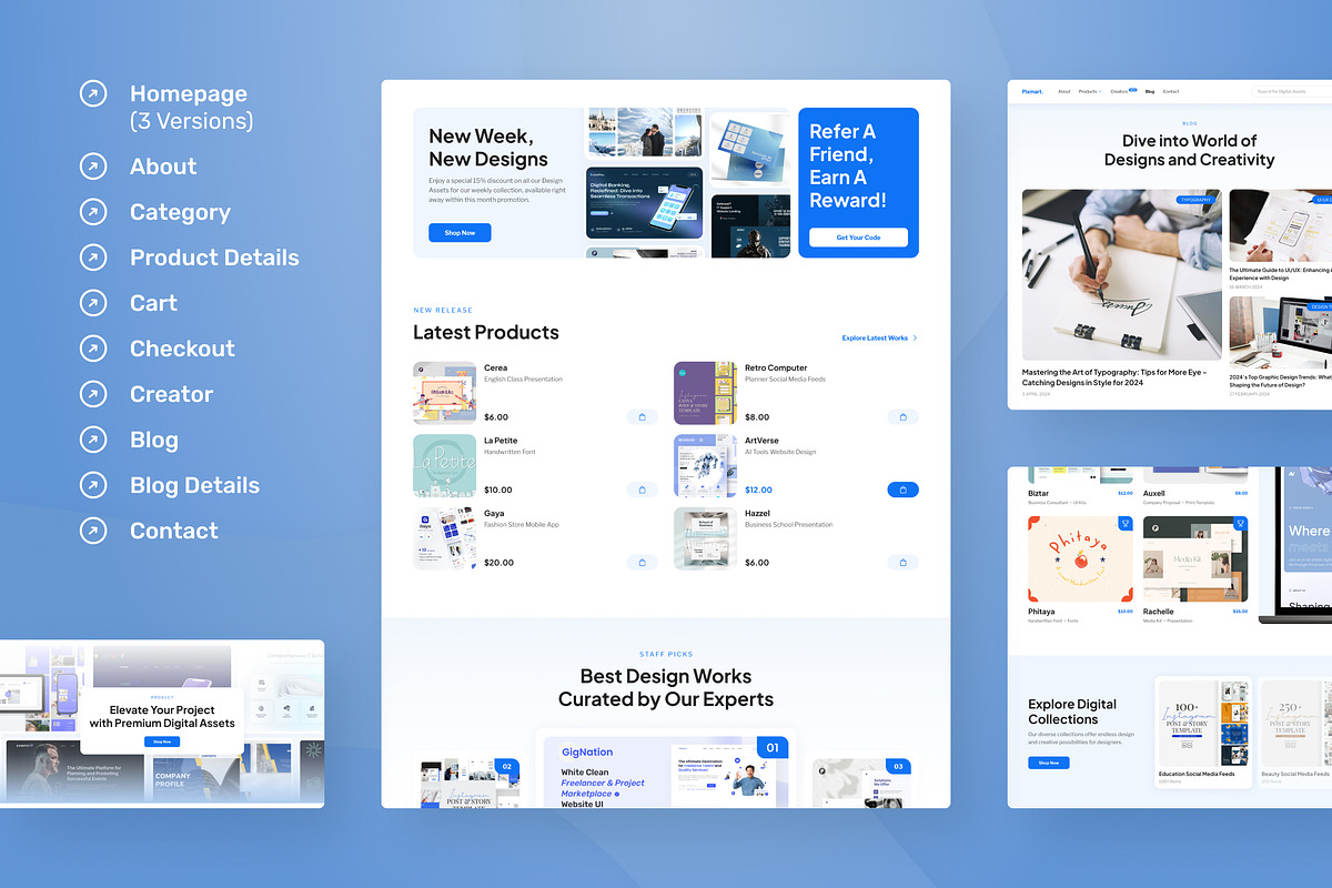 Digital Products E-Commerce Website, an UI Kit Template by peterdraw (Photo 5 of 9)