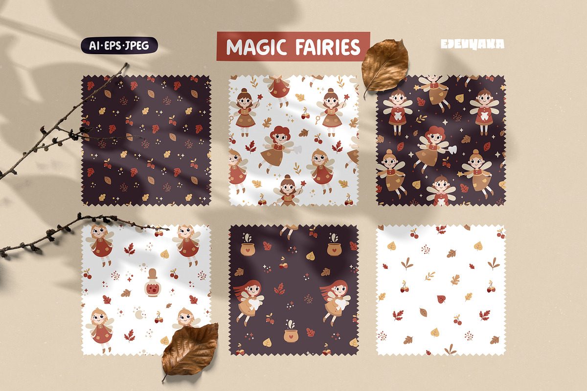 Kids Fairy. Clipart & Patterns, a Seasonal Illustration by Ejevyaka (Photo 8 of 14)