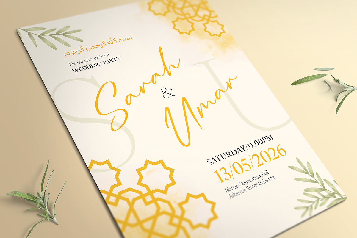 Islamic Wedding Invitation, an Invitation Template by Aarley Kaiven (Photo 2 of 2)