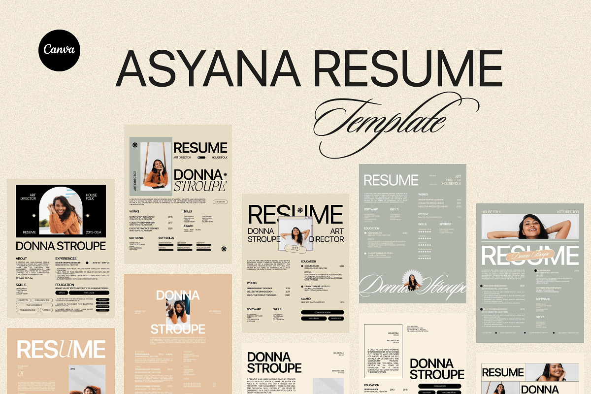 Asyana - Resume Template Kit, a Resume Template by Creavora (Photo 1 of 7)