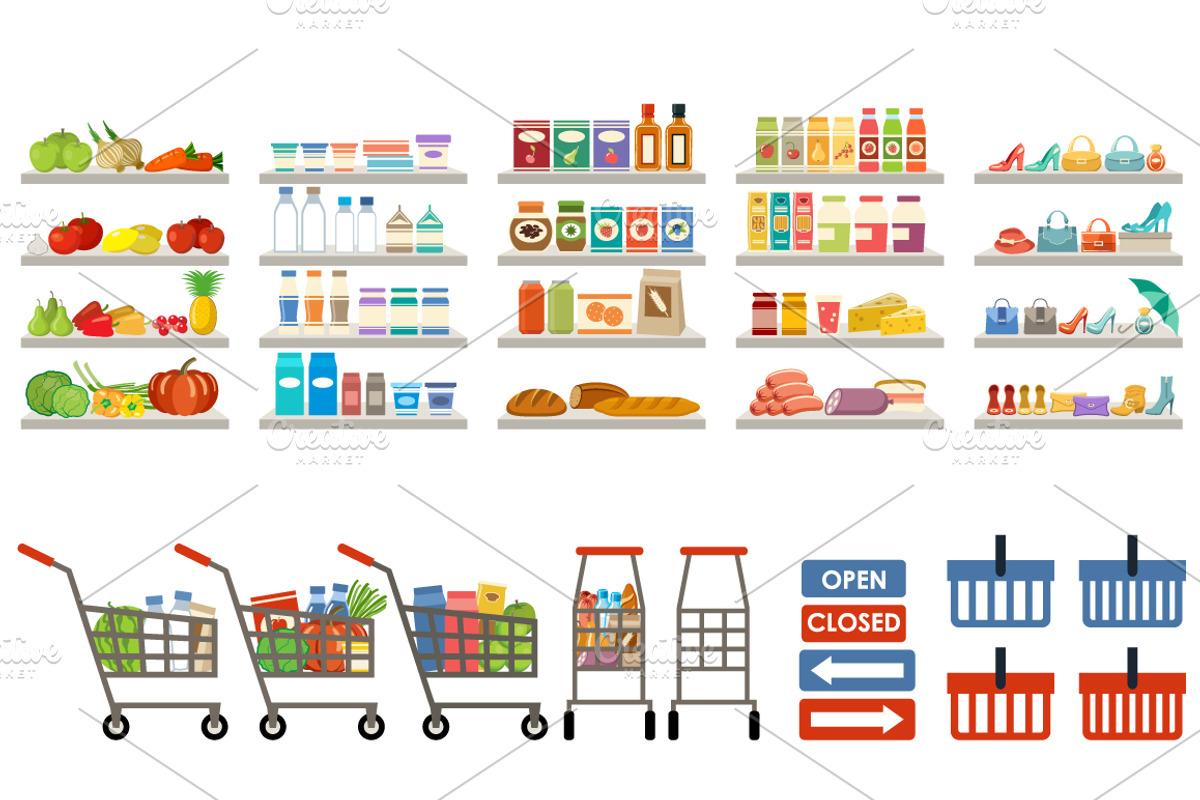 People in a supermarket, a Food Illustration by Gurza SHOP (Photo 6 of 6)