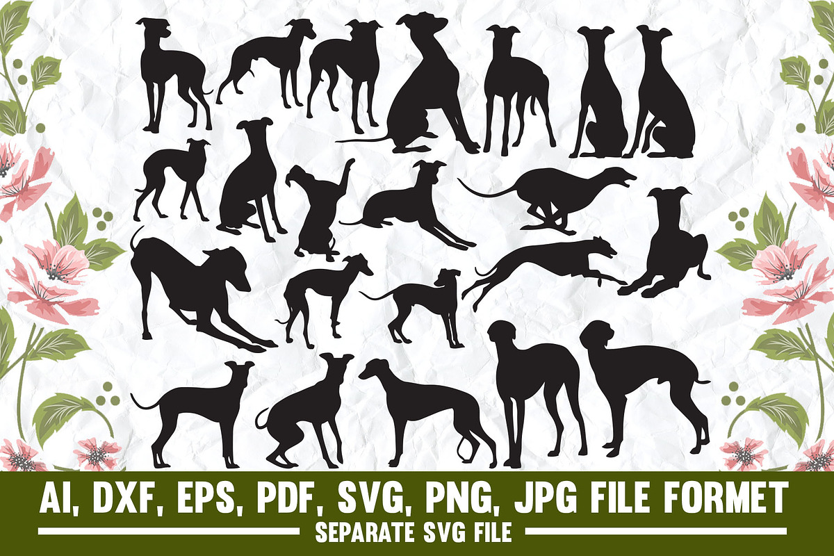 Greyhound Dog,greyhound,dog,animal, an Object Graphic by VectorArtPrintableDesign