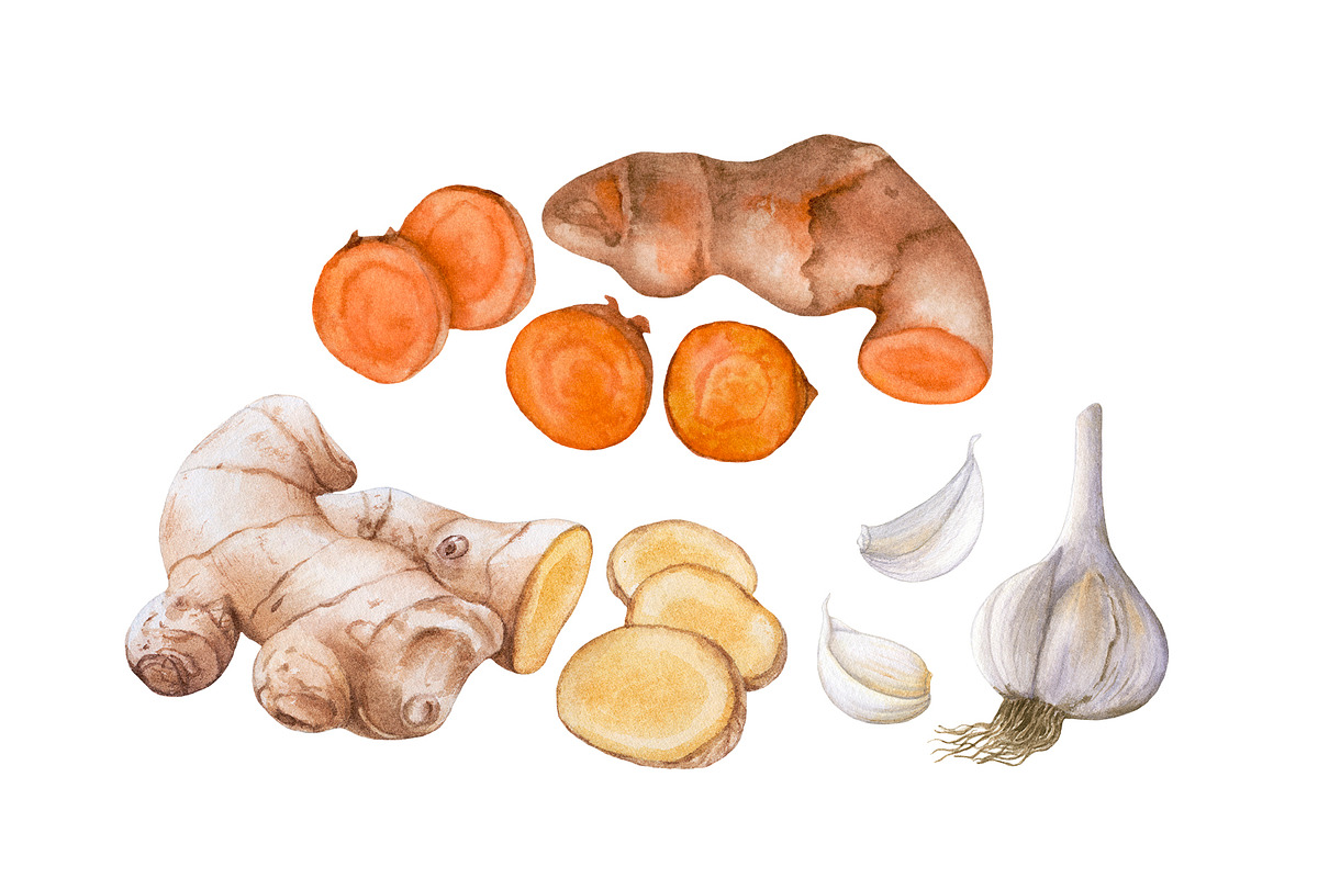 Watercolor organic food, a Food Illustration by Katya Zlobina (Photo 7 of 9)