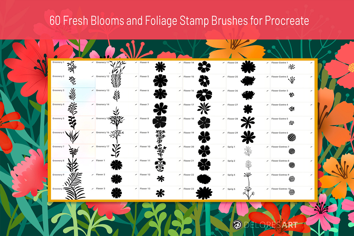 Fresh Blooms and Foliage Brushes, a Brush Add-On by DeloresArt (Photo 2 of 4)