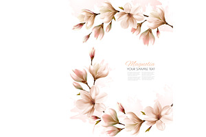 Spring Background With Magnolia