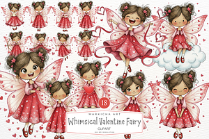 Whimsical Valentine Fairy Clipart, an Illustration by Markicha Art