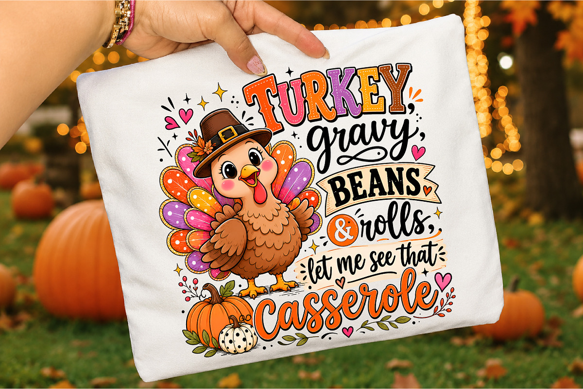 Turkey Gravy Beans & Rolls Let Me, a Seasonal Illustration by Libby Wishes (Photo 3 of 3)