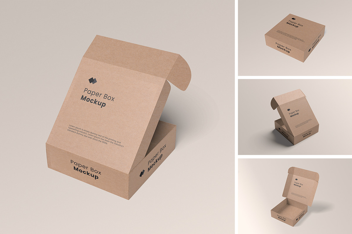 Paper Box Mockup, a Packaging Mockup by swsi-studio (Photo 1 of 5)