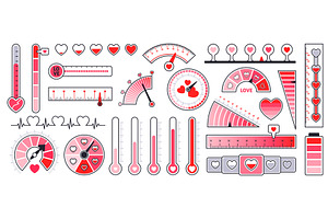 Cartoon love level meters. Red, an Object Illustration by YummyBuum