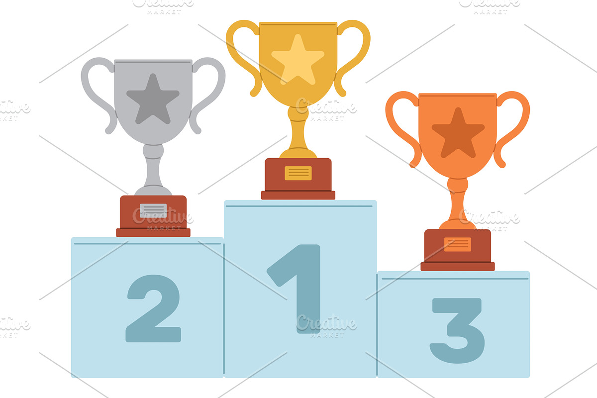 Gold, silver, and bronze winners, a Sport Illustration by Vectorbuum