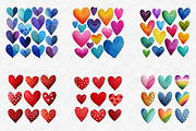 Watercolor Hearts Clipart, an Illustration by Designworld (Thumbnail 6 of 6)