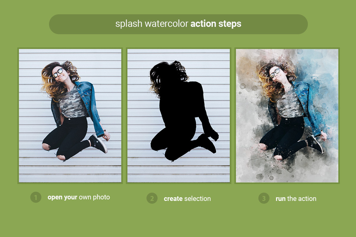 Splash Watercolor Photoshop Action, an Action Add-On by AndriyFM (Photo 2 of 15)