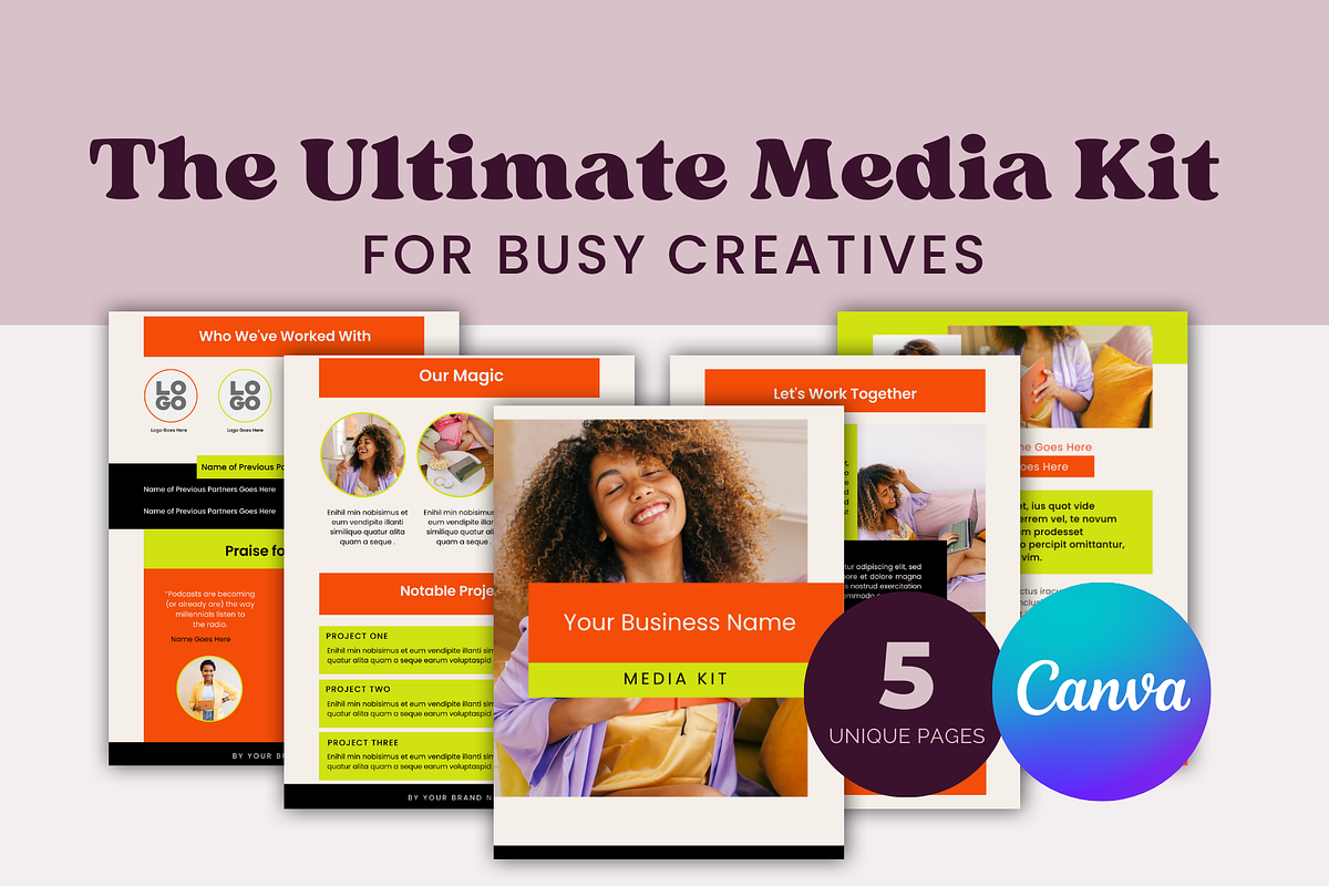 Ultimate Media Kit Canva Template, a Marketing Template by Templates by Carey (Photo 1 of 6)