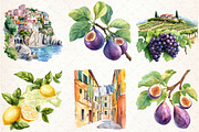 Italian Summer Clipart, an Illustration by Libby Wishes (Thumbnail 5 of 7)