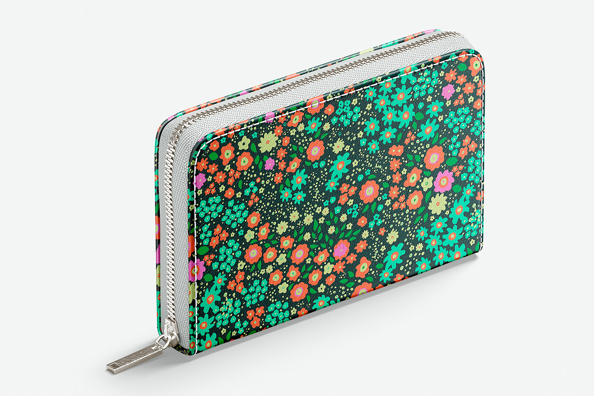 Green Ditsy Flowers, a Pattern Graphic by MalyskaStudio (Photo 2 of 9)