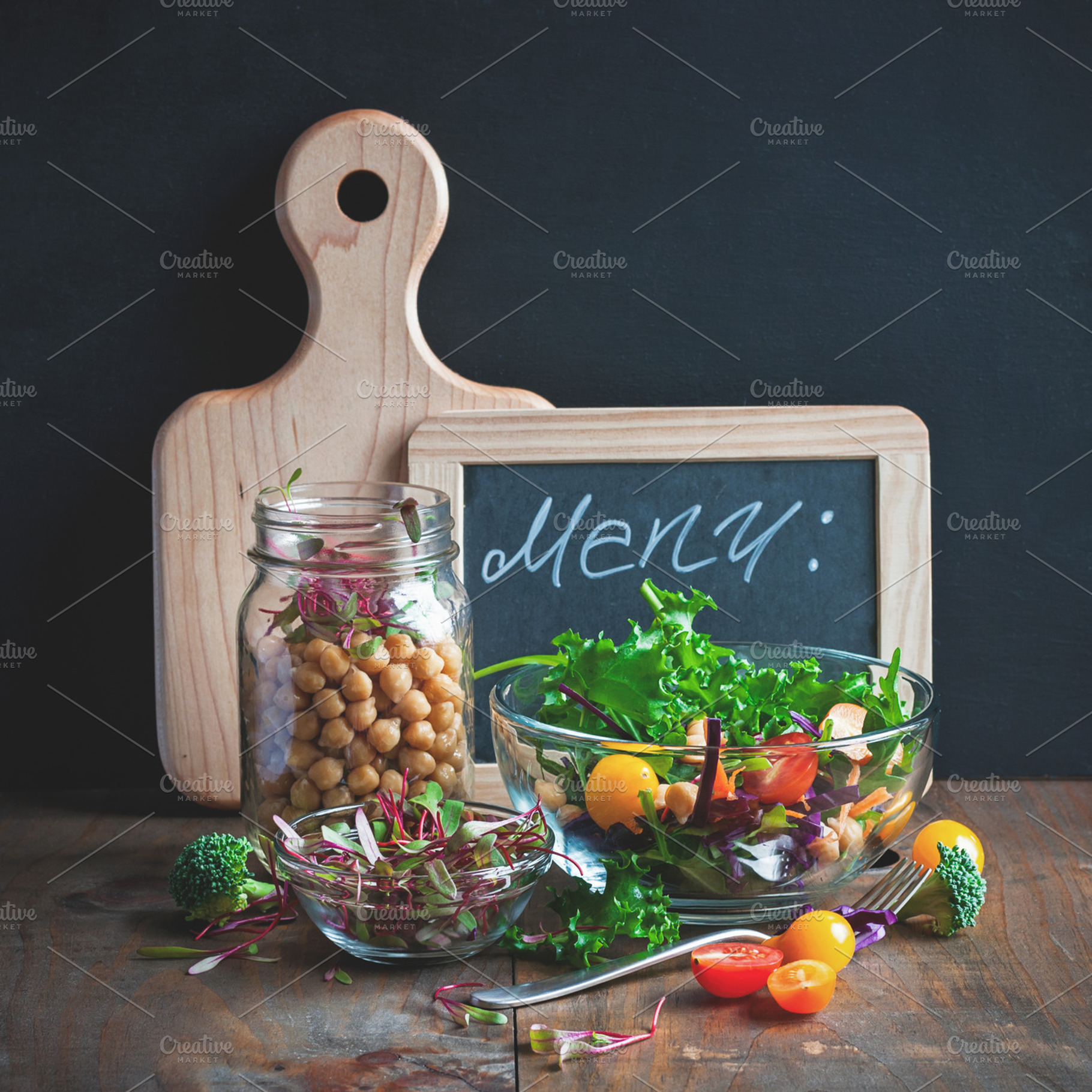 Chickpea and veggies salad stock photo containing appetizing and bio, a Food & Drink Photo by RosyMaple