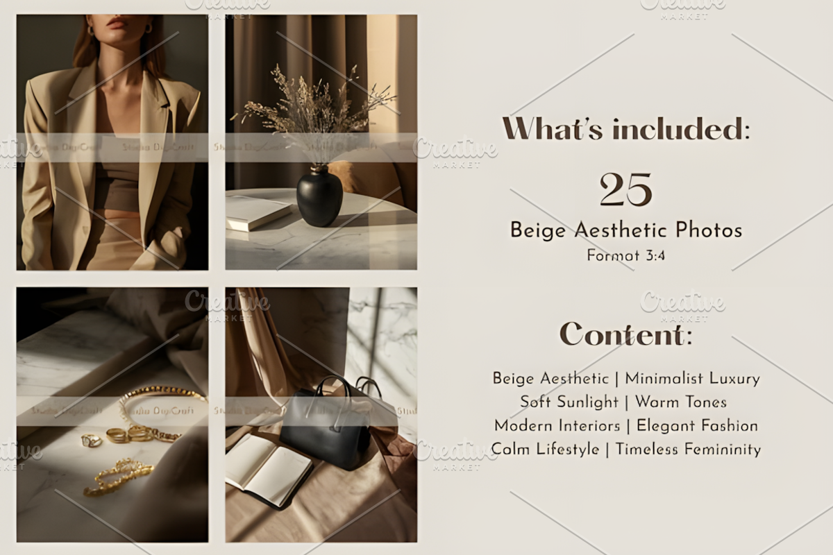 25 Soft Luxury Beige Aesthetic Photo, a Social Media Template by Ink Gallery (Photo 3 of 5)