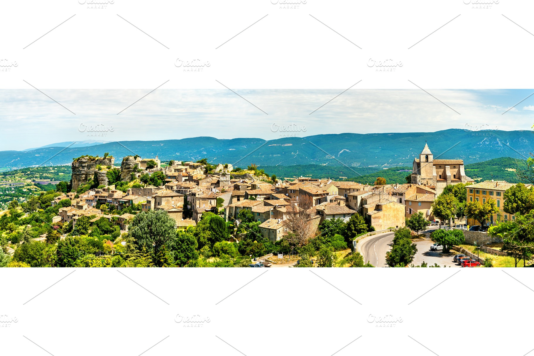 Panorama of Saignon village in, an Architecture Photo by Leonid Andronov