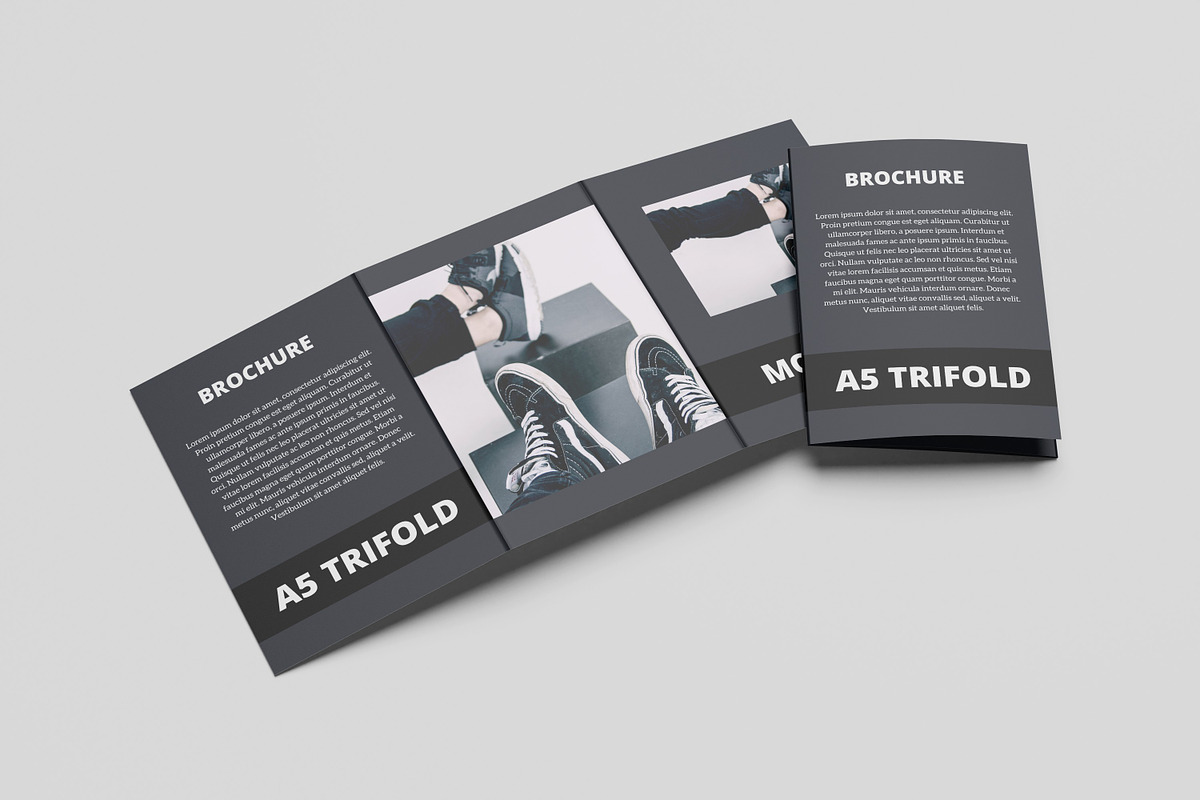 A5 Trifold Brochure Mockup, a Print Template by AKMAL STUDIO (Photo 5 of 10)