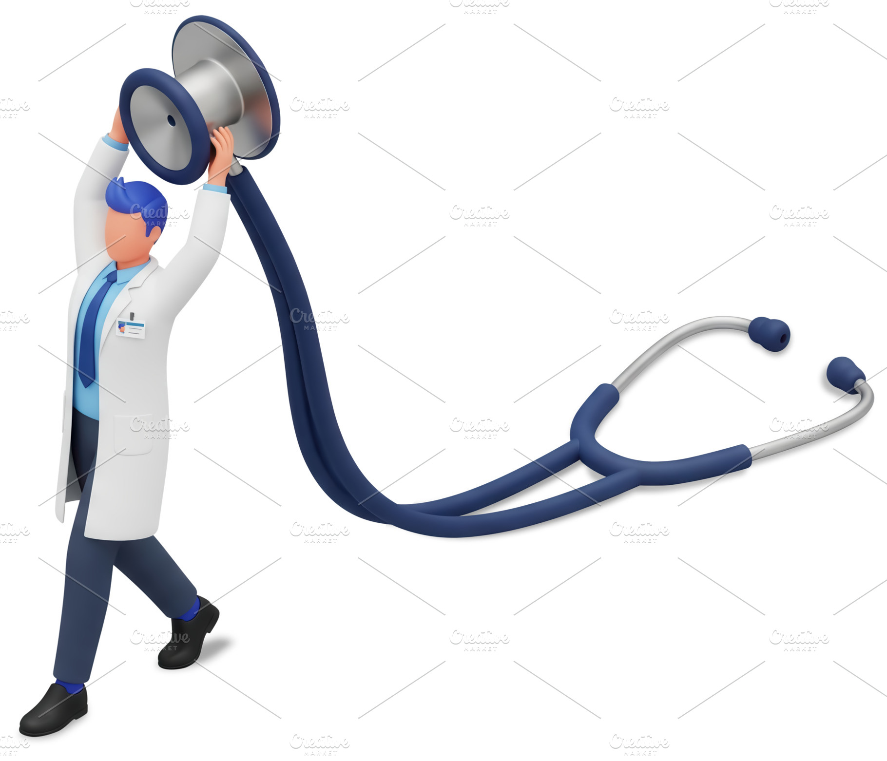 Doctor with a big stethoscope, a Photo by angellodeco