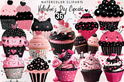 Funny Valentine’s Day Cupcake Clipar, an Illustration by SVGArt (Thumbnail 1 of 8)