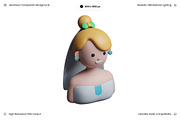 Blonde Female Character Bust 3D, an Object 3D Model by Wencory (Thumbnail 3 of 3)