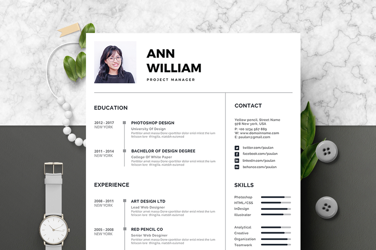 Vol.35 Resume & CV Template, a Resume Template by Hito Graphic (Photo 2 of 8)
