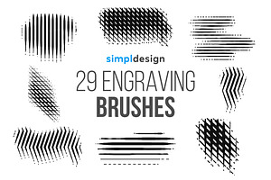 29 Engraving Photoshop Brushes, a Brush Add-On by SimplDesign