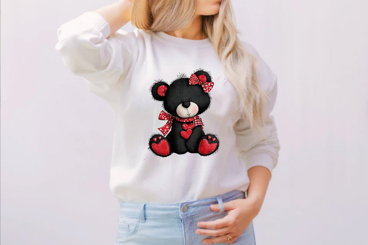 Whimsical Valentine Teddy Bear Clipa, an Illustration by SVGArt (Photo 4 of 8)