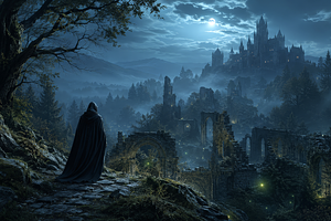Atmospheric Dark Fantasy Scene, a Background Photo by Hamza067