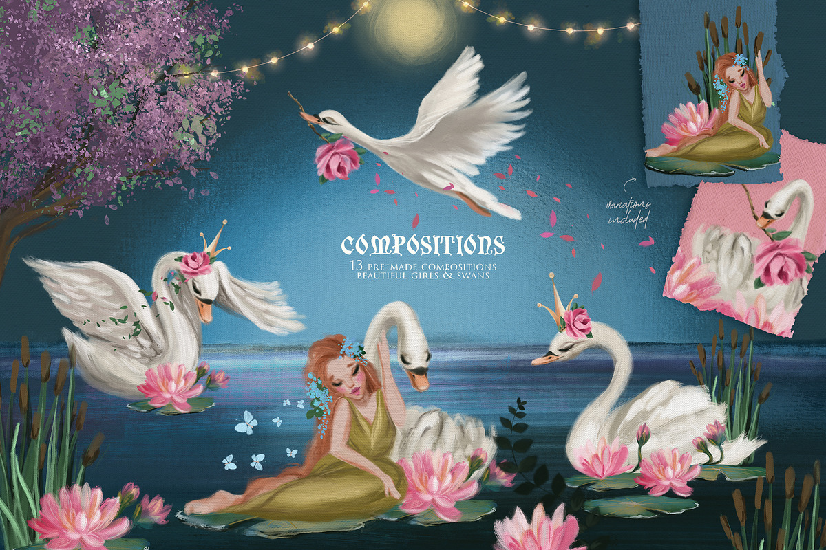 Enchanted Swan Lake, an Animal Illustration by Anna Babich (Photo 3 of 8)