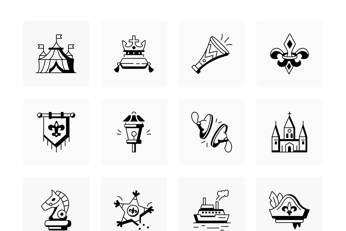 Mardi Grass Icon Set, an Outline Icon by Prosymbols (Photo 5 of 6)