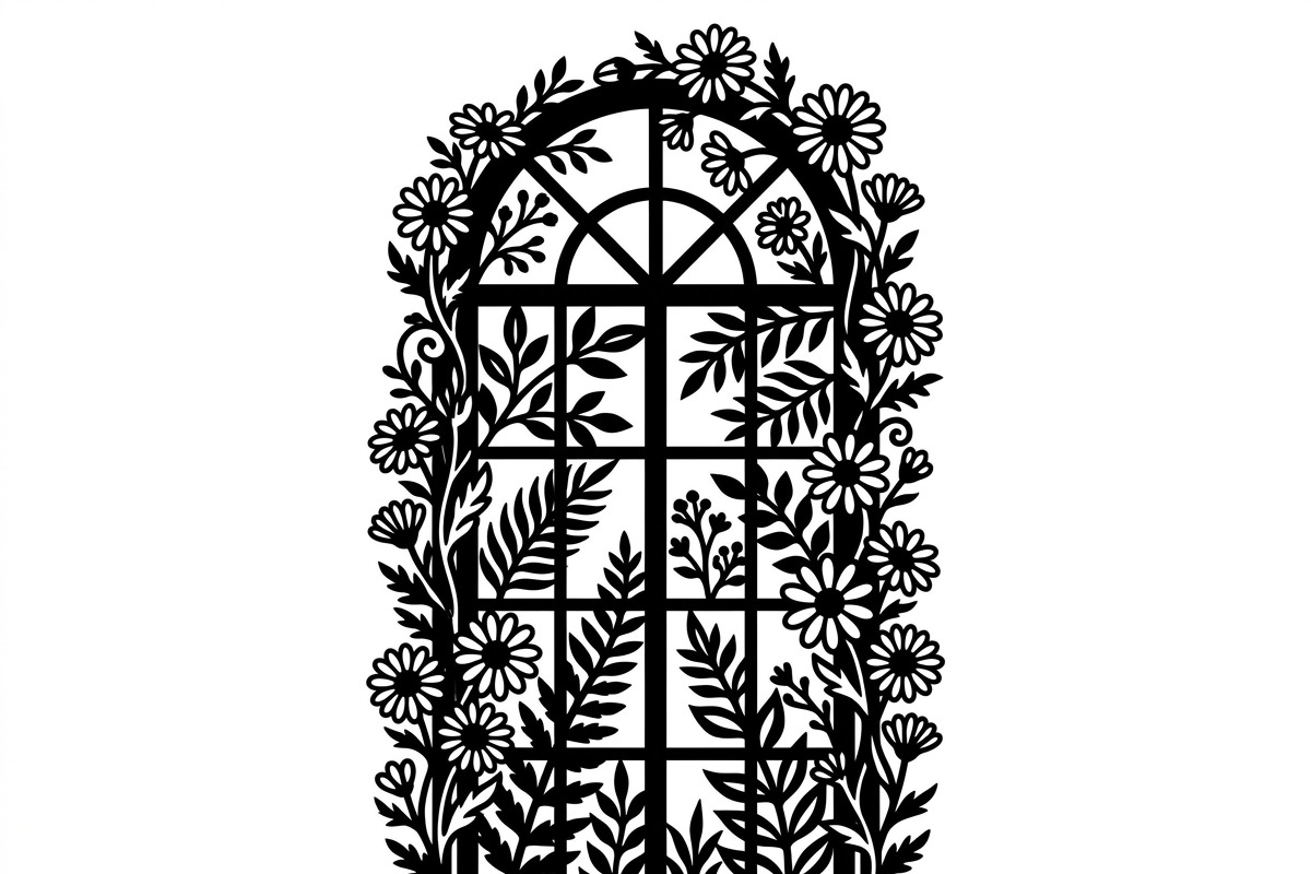 50 Floral French Window Ornament, a Decorative Illustration by Amazin_art (Photo 23 of 29)