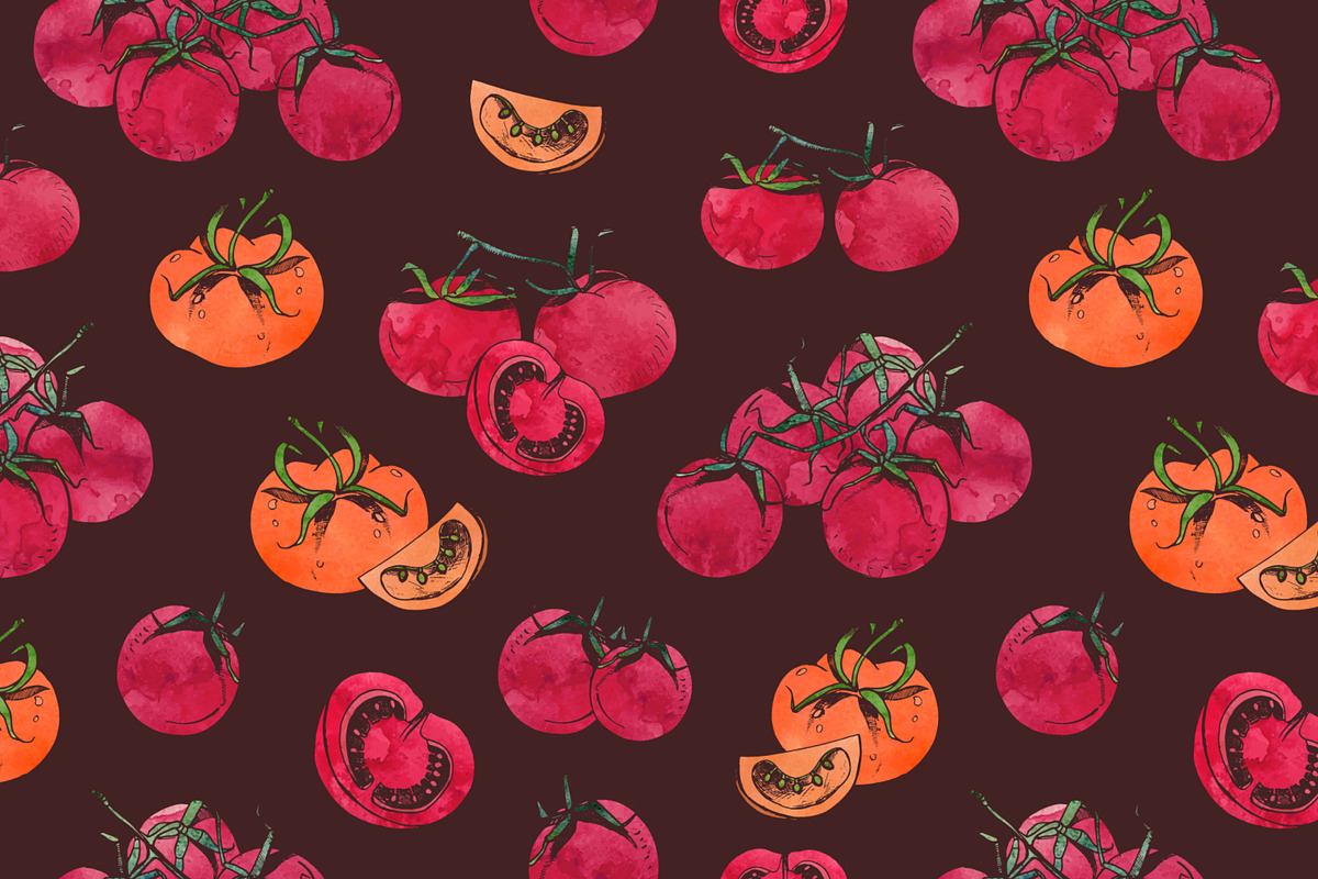 Seamless pattern with tomatoes, a Pattern Graphic by Good Studio (Photo 4 of 9)