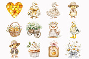 Honey Goose Watercolor Clipart, a Seasonal Illustration by Design Market (Thumbnail 3 of 5)