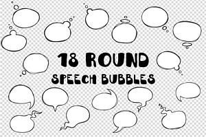 Hand drawn round speech bubbles, an Object Graphic by MaryHat Shop
