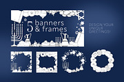 Happy Hanukkah Line Vector Coloring, a Decorative Illustration by Elena Malgina Clipart (Thumbnail 9 of 18)