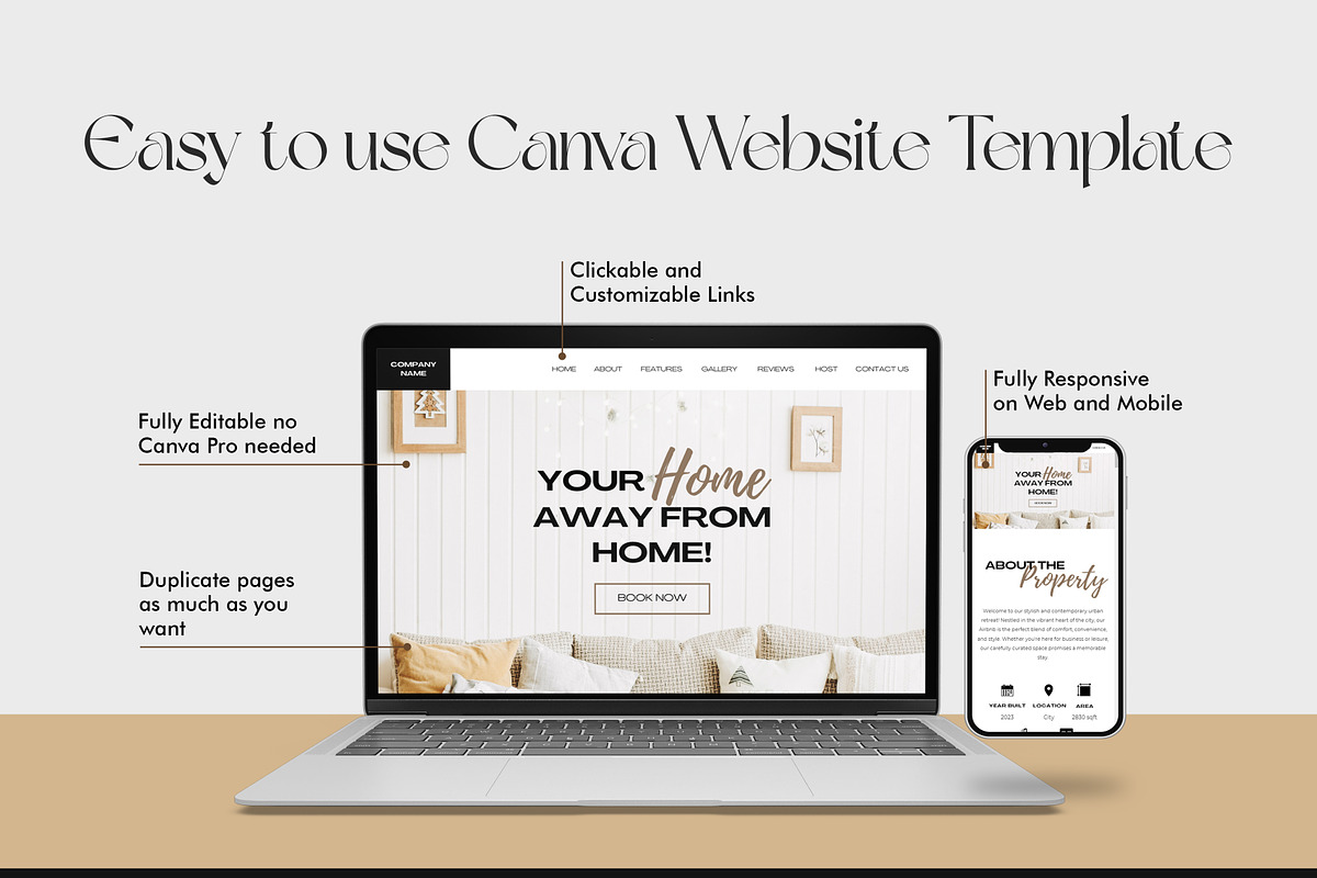 Modern Rental Business Canva Website, a Landing Page Template by ByKopi (Photo 2 of 4)