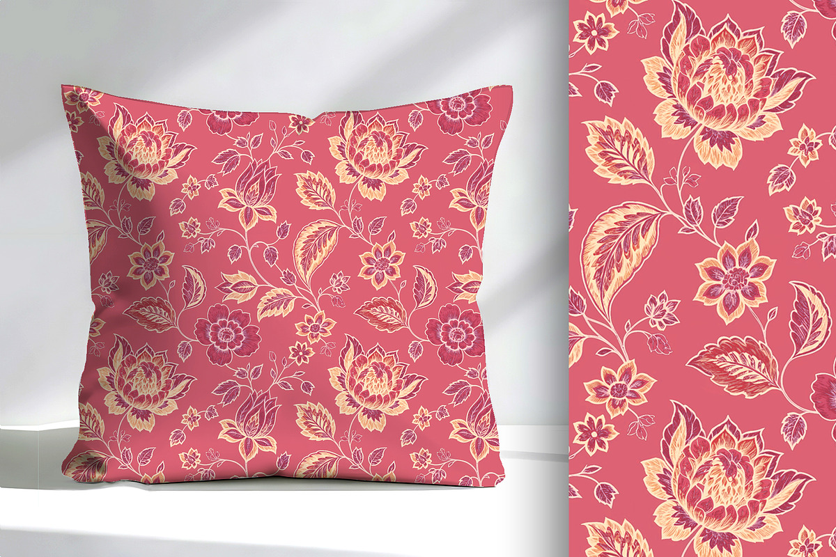 Pink Vintage Floral Seamless Repeat, a Pattern Graphic by Sharon Schwalbe (Photo 2 of 4)