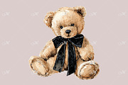 A Cuddly Teddy Bear Watercolor, an Animal Illustration by Maddy's Art & Mockups (Thumbnail 2 of 3)