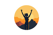 Sunset Mountain Victory Silhouette, an Object Graphic by yasushie (Thumbnail 4 of 16)