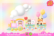Birthday Joyride Train PNG, an Animal Illustration by K.JackArtwork (Thumbnail 1 of 6)